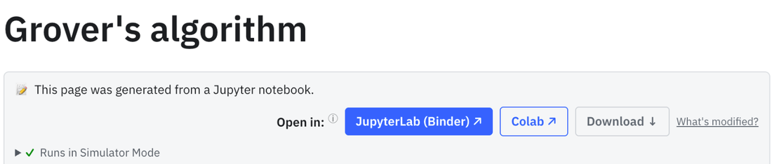 튜토리얼 페이지 상단: JupyterLab (Binder), Colab 또는 다운로드로 열기.